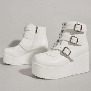 •SOLD• New Goth Rave Platform Wedge Boots, size W7.5
